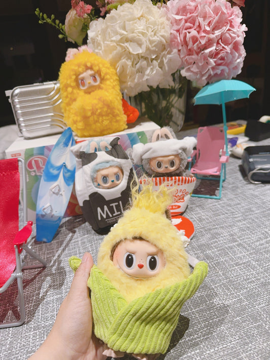 Labubu Supermarkt Verkleedkostuums – Melk, Maïs, Garnalen & Noodles