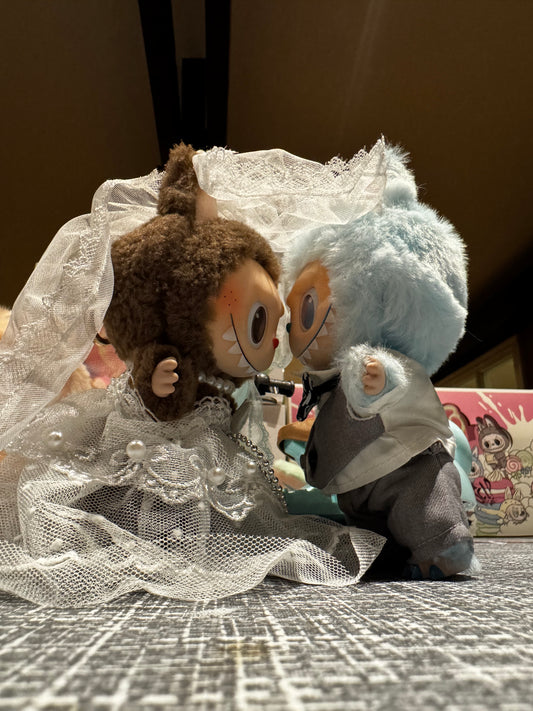 Labubu Wedding Trouwset Bruid en bruidegom
