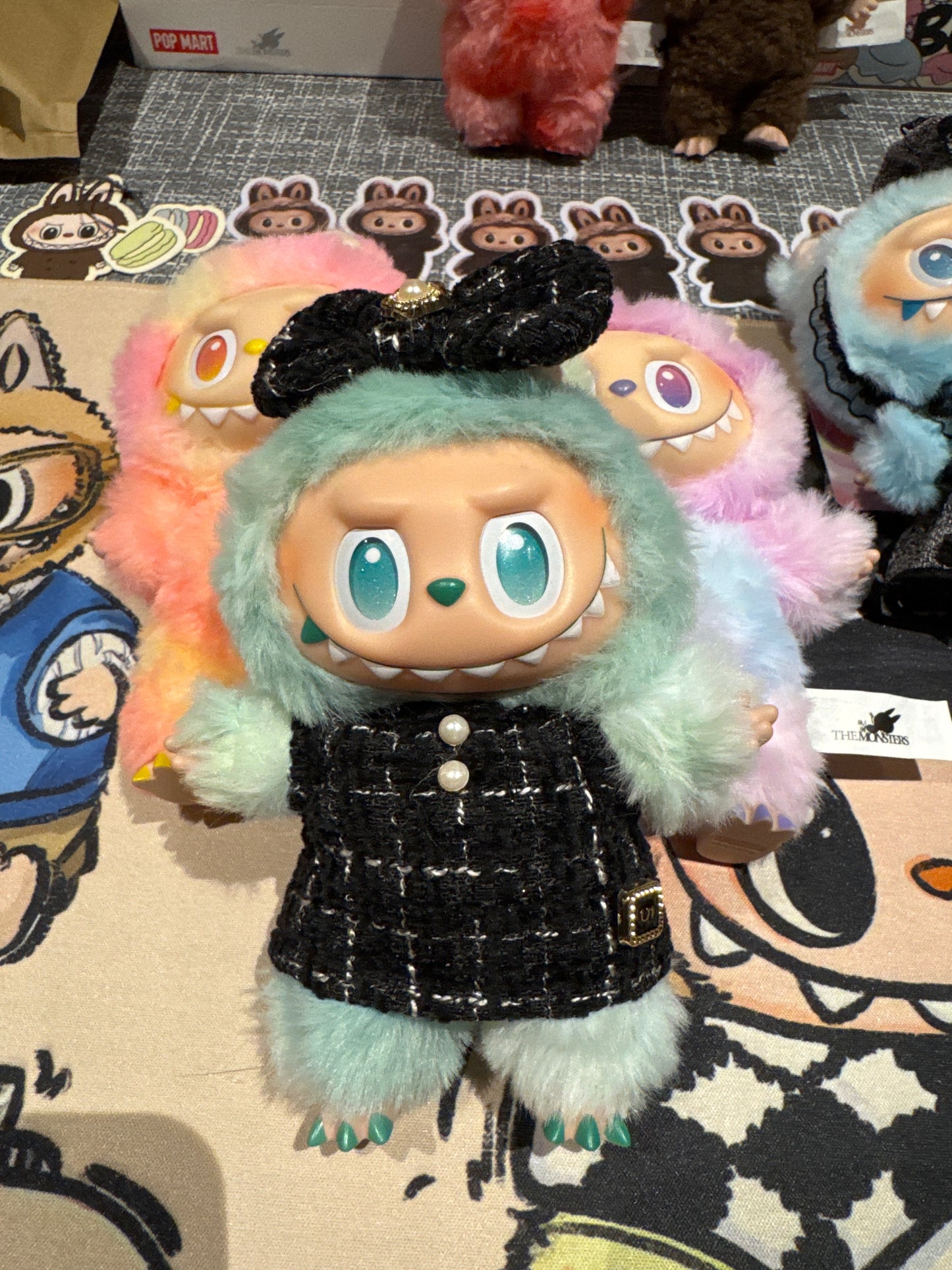 Labubu Elegante Zweedse Rode Tweed Jurk met Strik