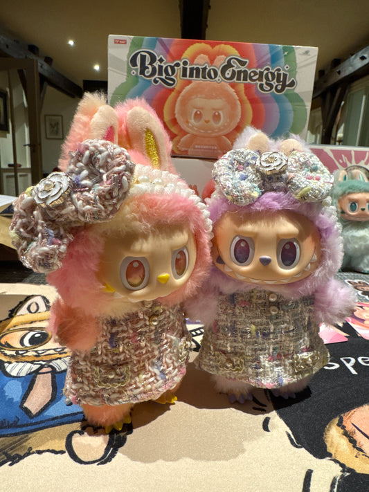 Labubu Elegante Zweedse Rode Tweed Jurk met Strik